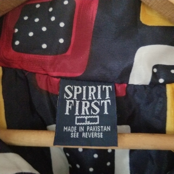 Vintage Spirit First Art Deco Windbreaker 90s Track Style Size Large - Picture 5 of 9